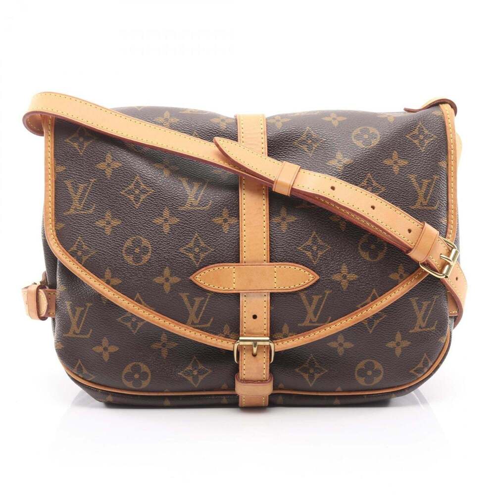 LOUIS VUITTON Authentic Brown Monogram Leather Shoulder Bag